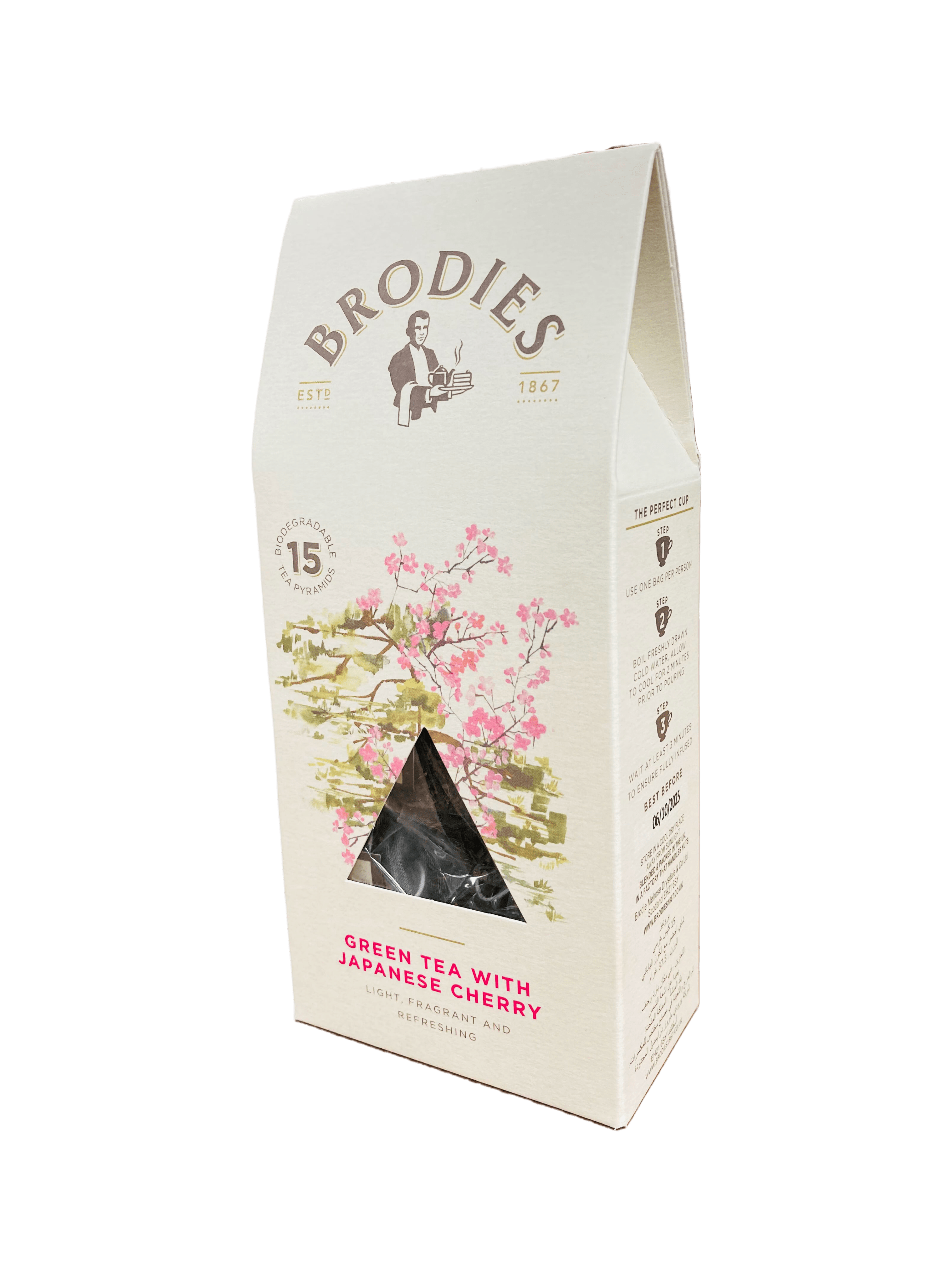 BRODIES - Green Tea With Japanese Cherry Pyramid Tea Bag