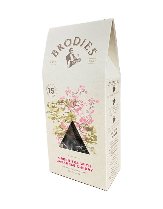 BRODIES - Green Tea With Japanese Cherry Pyramid Tea Bag