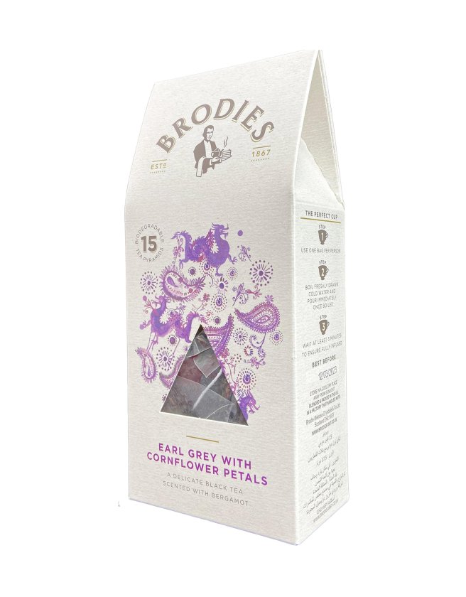 BRODIES - EARL GREY WITH CORNFLOWER PETALS PYRAMID TEA BAG